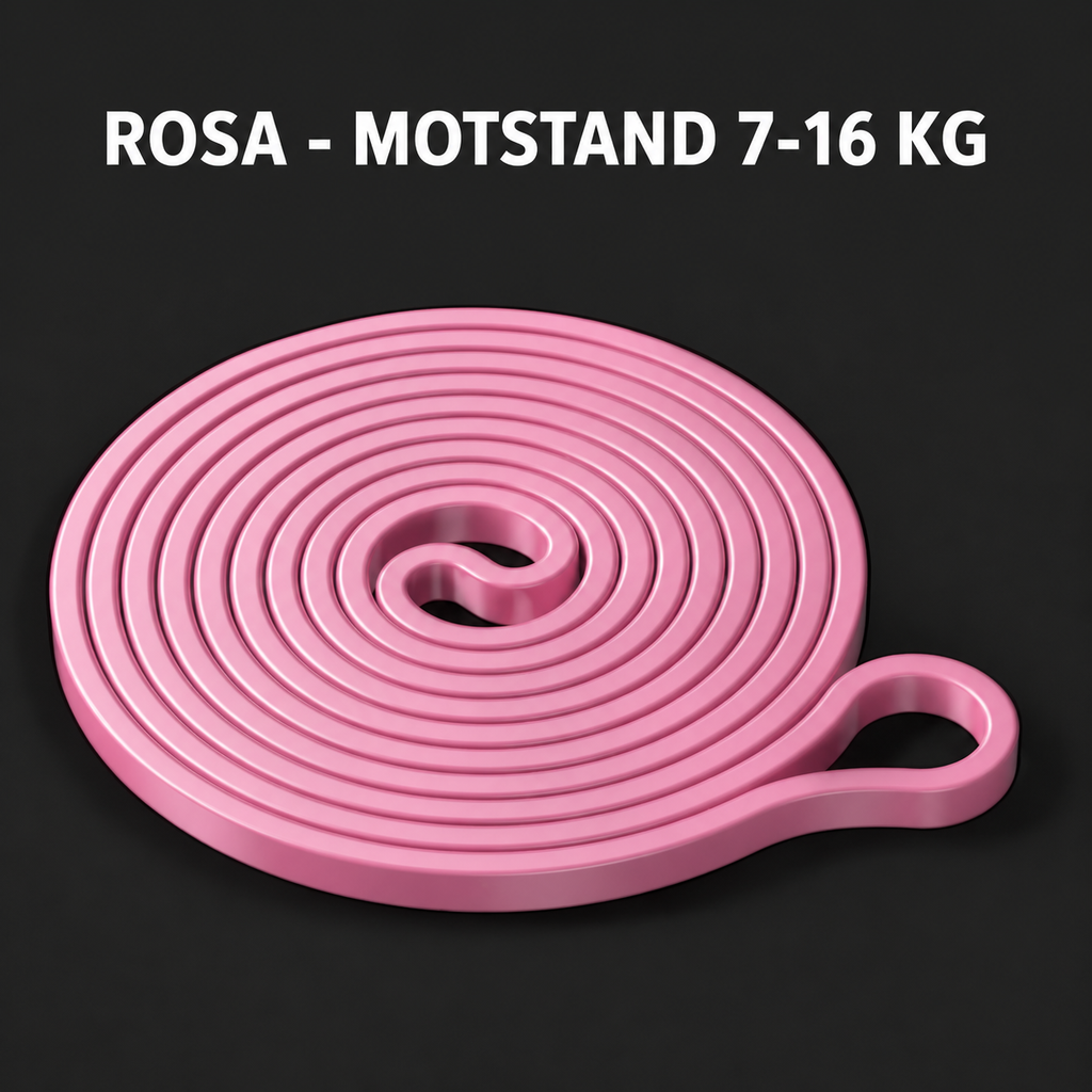 Motstandsbånd langt – latex tube 7 nivåer